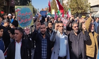زنجان/ حضور کارکنان اموال تملیکی استان در تجمع استکبارستیزی 13 آبان